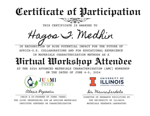 Certificate of Participation